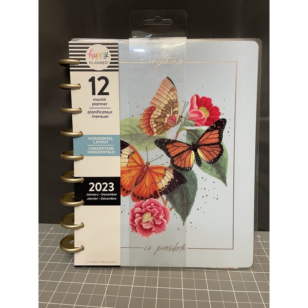 Happy Planner Classic Horizontal Layout 12 Mo Anything Is Possible Butterflies